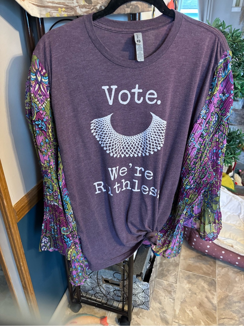 Vote. We're Ruthless Paisley Sleeves handcrafted Ruth Ginsburg oversized